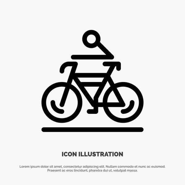 Actividad, Bicicleta, Bicicletas, Ciclismo, Vector de iconos de línea — Vector de stock