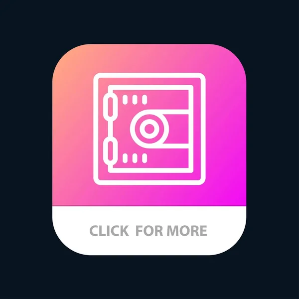 Armario, Bloqueo, Motivación Botón de aplicación móvil. Línea Android e IOS — Vector de stock