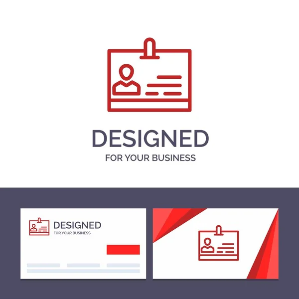 Креативна візитна картка та шаблон логотипу Ідентифікатор, картка, профіль, поганий — стоковий вектор