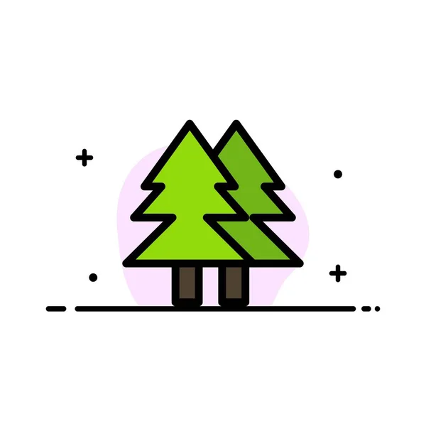 Noël, Eco, Environnement, Vert, Joyeux Business Flat Line Fi — Image vectorielle