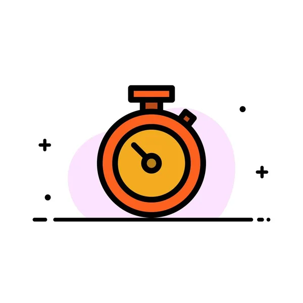 Timer, Stopwatch, Watch, Time  Business Flat Line Filled Icon Ve — Stock Vector