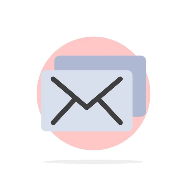 Business, Mail, meddelande abstrakt cirkel bakgrund platt färg IC — Stock vektor