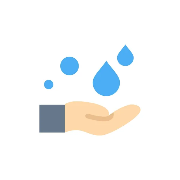 Reinigung, Hand, Seife, waschen flache Farbe Symbol. Banner mit Vektorsymbol — Stockvektor