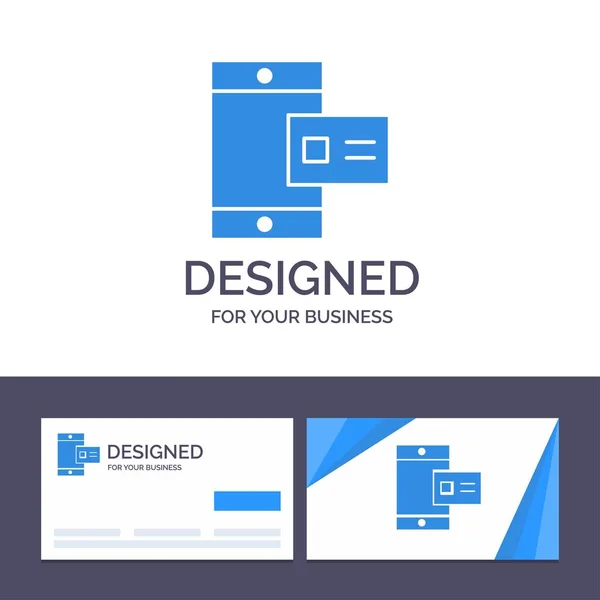 Креативна візитна картка та шаблон логотипу мобільні, онлайн, крейда, — стоковий вектор