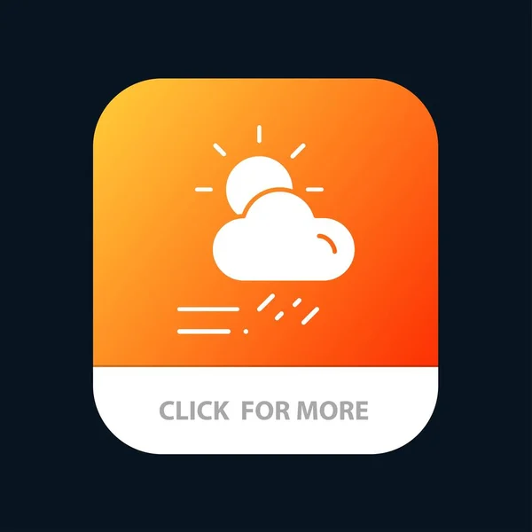 Wolken, Tag, Regen, Jahreszeit, Wetter mobile App-Taste. android ein — Stockvektor