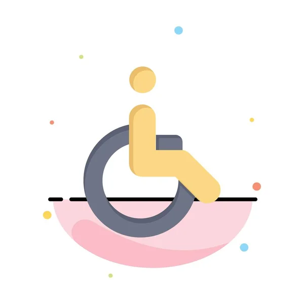Tekerlekli sandalye, bisiklet, hareket, Yürüyüş Soyut Düz Renk Simgesi Tem — Stok Vektör