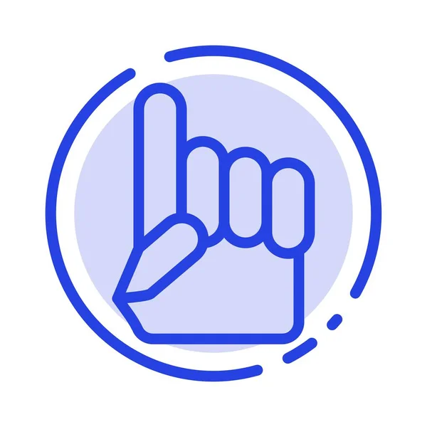 Foam hand, hand, USA, Amerikaans blauw gestippelde lijn lijn pictogram — Stockvector