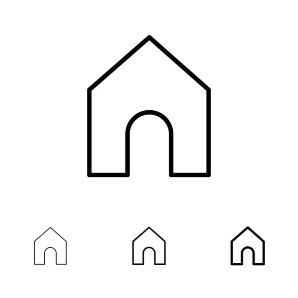 Home, instagram, interface fett und dünne schwarze Linie symbolset — Stockvektor