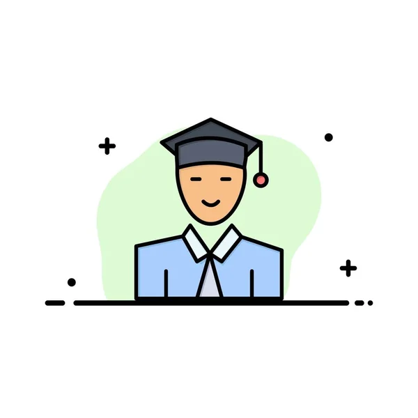 Diák, oktatás, diploma, Learning Business Flat line fille — Stock Vector