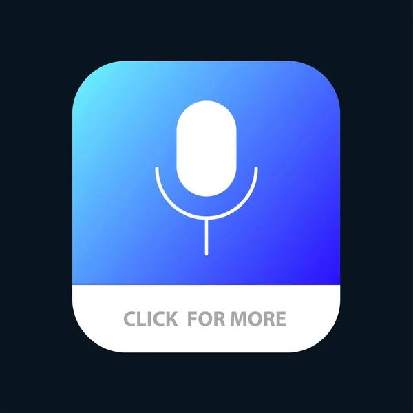 Mikrofon, einfache, ui mobile App-Taste. Androide und ios gl — Stockvektor