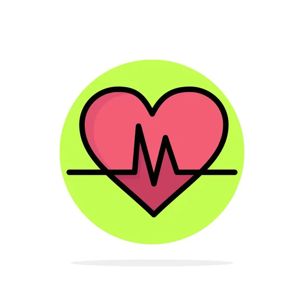 Ecg, Heart, Heartbeat, Pulse Resumen Círculo Fondo Flat col — Vector de stock