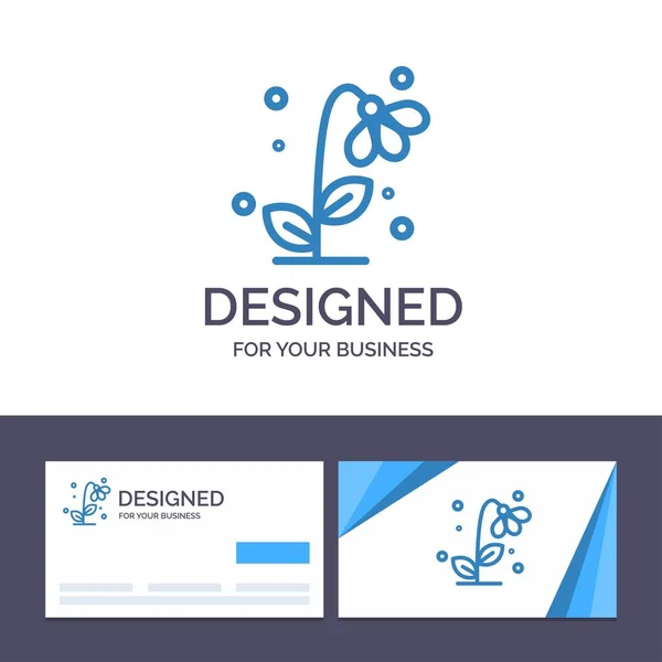 Šablona Creative Business Card a loga Flora, květinová, květina, — Stockový vektor