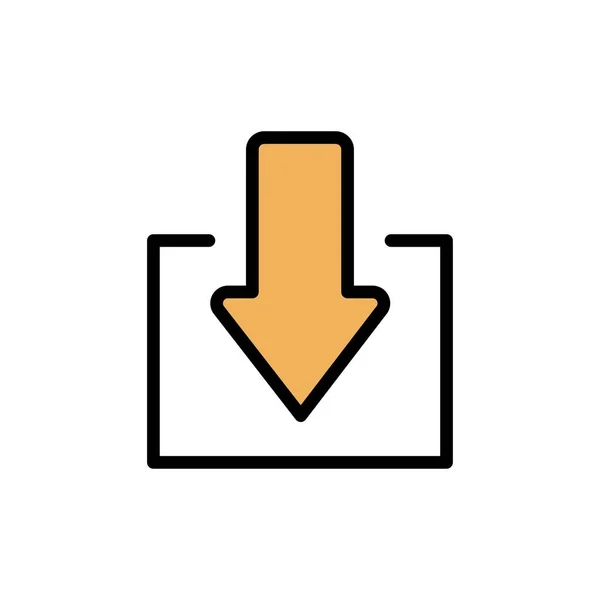 Flecha, Abajo, Descargar icono de color plano. Banner icono vectorial Templ — Vector de stock