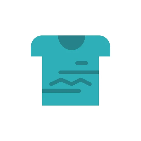 Camicia, maglietta, stoffa, icona uniforme a colori piatti. Icona vettoriale vietare — Vettoriale Stock