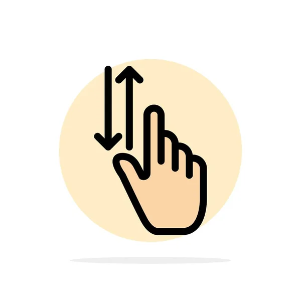 Δάχτυλο, χειρονομίες, χέρι, επάνω, κάτω αφηρημένο κυκλικό φόντο επίπεδο — Διανυσματικό Αρχείο