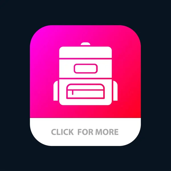 Bolsa, Educação, Schoolbag Mobile App Botão. Android e IOS Gly — Vetor de Stock