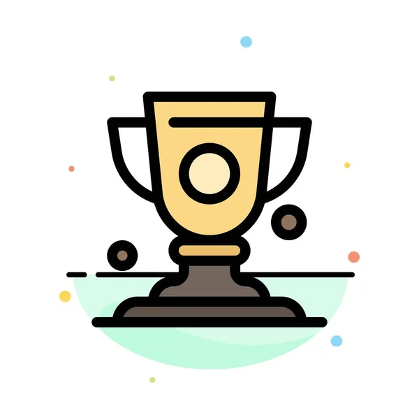 Досягнення, Кубок, премія, трофей анотація плоский колір значок шаблона — стоковий вектор