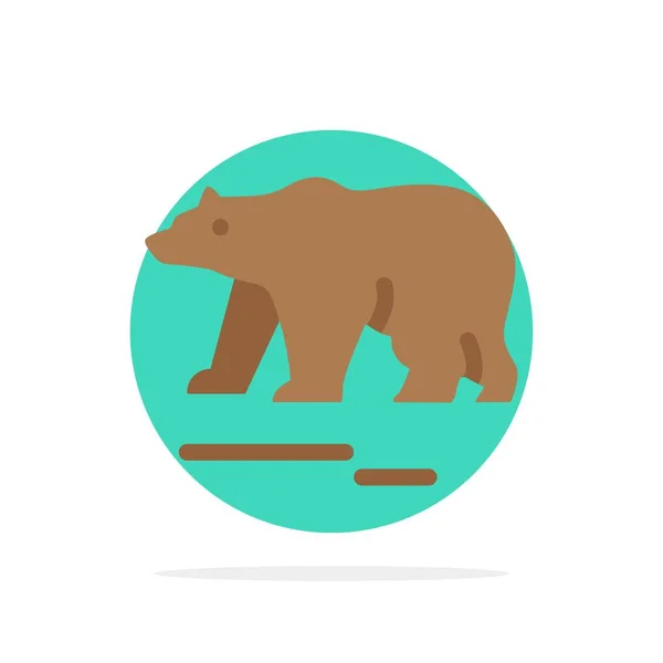 Animal, Bear, Polar, Canada Abstraw Circle Found Flat colo — стоковый вектор