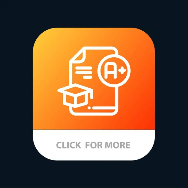 Dokument, Mütze, Ausbildung, Abschluss, eine + mobile App-Taste. andr — Stockvektor