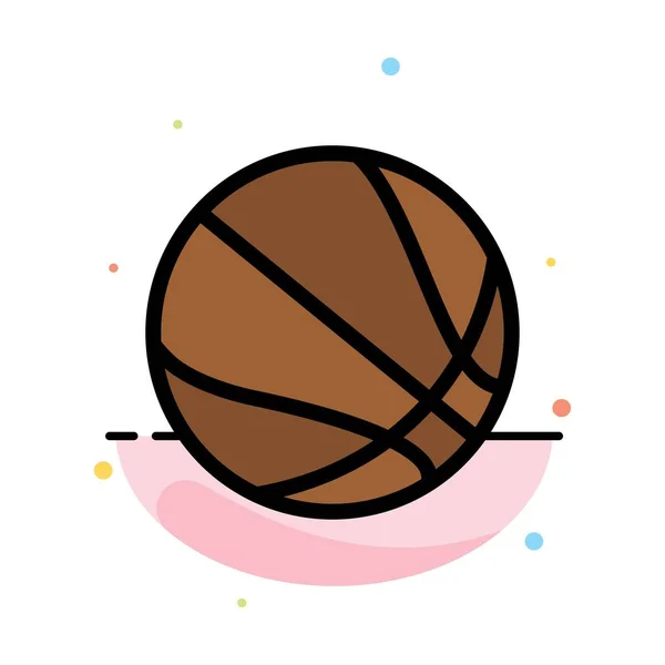 Oktatás, labda, kosárlabda absztrakt Síkszín Ikonsablon — Stock Vector