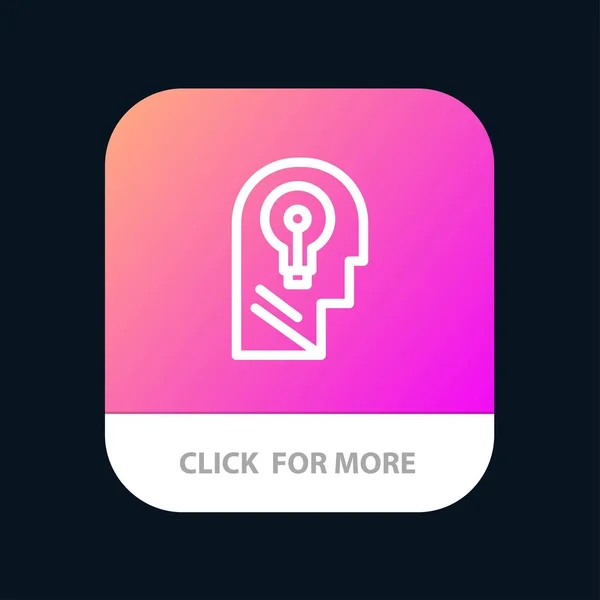 Business, Head, Idea, Mind, Think Mobile App Button. Android и — стоковый вектор