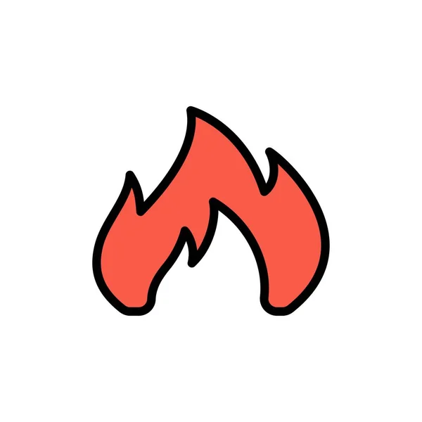 Feuer, Heizung, Kamin, Funken flache Farbe Symbol. Vektorsymbol ba — Stockvektor