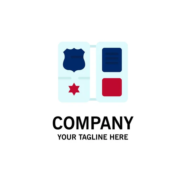 Livro, Escudo, Americano, Star Business Logo Template. Cor plana — Vetor de Stock