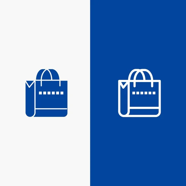 Сумка, Сумочка, Шоппинг, Магазин и Glyph Solid иконка Blue bann — стоковый вектор