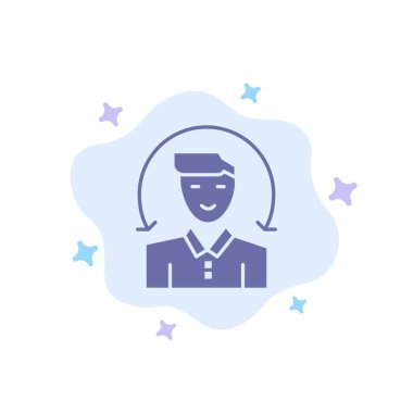 Kullanıcı, Erkek, İstemci, Hizmetler Mavi Simge Soyut Bulut Backgro