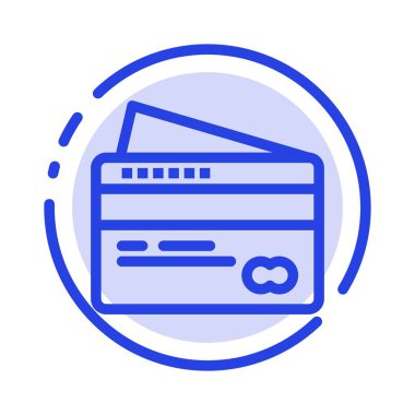 Kart, Kredi, Ödeme, Ödeme Mavi Noktalı Hat Simgesi