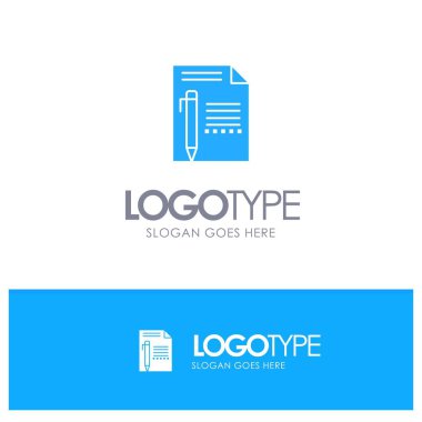 Belge, Düzenleme, Sayfa, Kağıt, Kalem, Mavi Katı Logo Yaz 