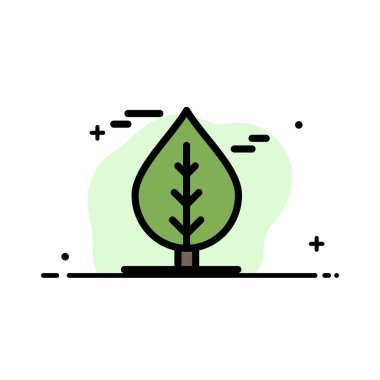 Yaprak, Kanada, Bitki İş Düz Hat Dolu Simge Vektör Banne