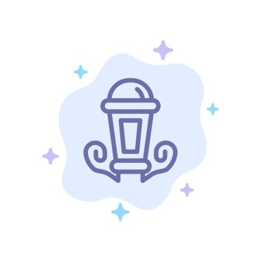 Işık, Gece, Lamba, Soyut Bulut Backgrou Üzerinde Fener Mavi Simge