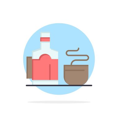 Çay, fincan, sıcak, otel soyut daire arka plan düz renk simgesi