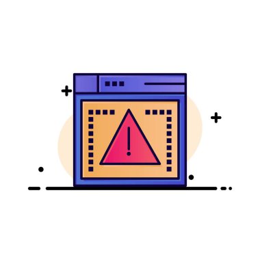 Bilgisayar, Kodlama, Hata İş Düz Çizgi Dolgulu Simge Vektörü 