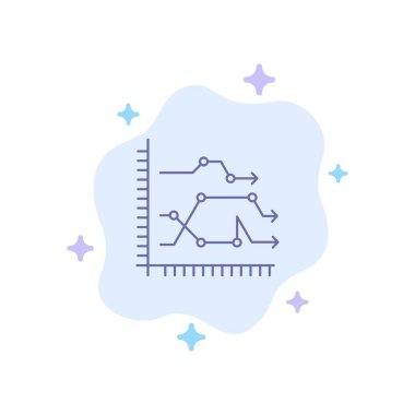 Analitik, İş, Grafik, Diyagram, Grafik, Trendler Mavi Simge 