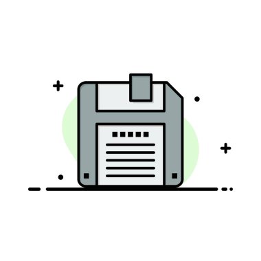 Disket, Disket, İş LogosuNu Kaydet Şablonu. Düz Renk