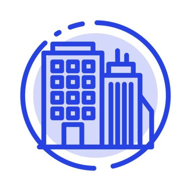 Bina, Ofis, Kule, Merkez Ofis Mavi Noktalı Hat Hattı Simgesi
