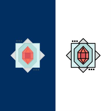 3d, Çekirdek, Şekillendirme, Tasarım Simgeleri. Düz ve Çizgi Dolu Simge Seti 