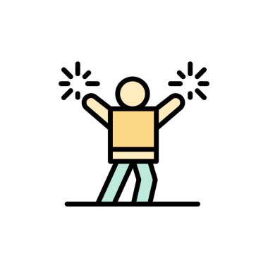 Amigo, Amigo, Teşvik, Fan Düz Renk Simgesi. Vektör