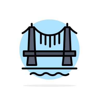 Köprü, Bina, Şehir, Cityscape Soyut Daire Arka Plan Fla