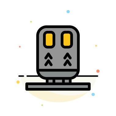 Geri, Demiryolu, Tren, Ulaşım Soyut Düz Renk Simgesi Te