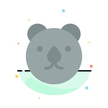 Ayı, Baş, Predator Soyut Düz Renk Simgesi Şablonu