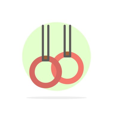 Atletik, Jimnastik, Yüzükler Soyut Daire Arka Plan Düz colo