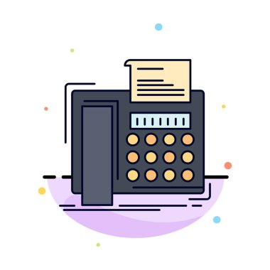 Faks, mesaj, telefon, Telefax, iletişim düz renk simgesi 