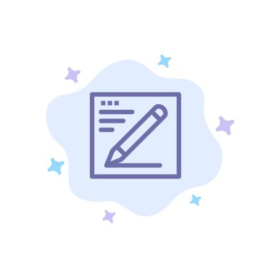 Tarayıcı, kalem, metin, eğitim mavi simge soyut bulut Bac