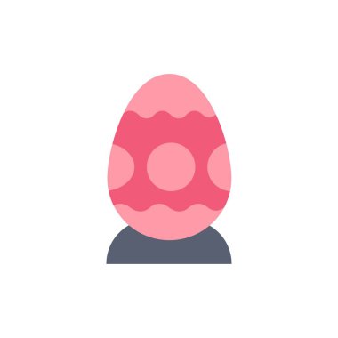 Dekorasyon, Paskalya, Paskalya yumurtası, yumurta düz renk simgesi. Vektör ico