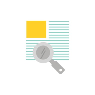 Çizgi, Metin, Yakınlaştırma, Okuma Düz Renk Simgesi. Vektör simgesi afiş T