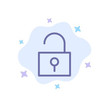 Kilit, Kilidi, Soyut Bulut Backg Kullanıcı Arabirimi Mavi Simge