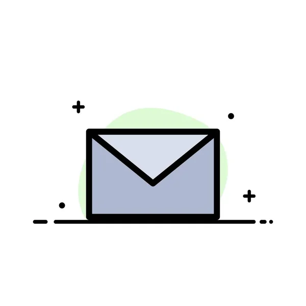 Email, Mail, Messaggio Business Flat Line Icona riempita Vector Bann — Vettoriale Stock